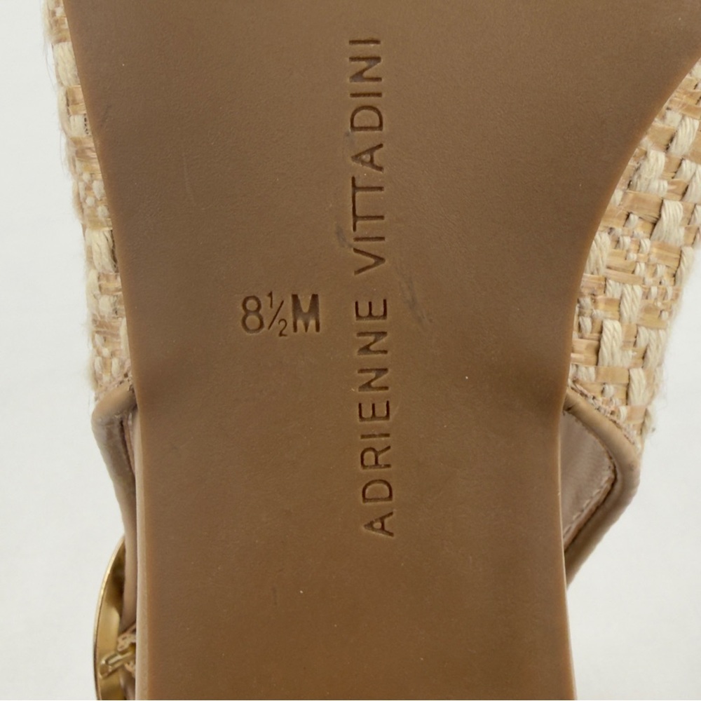Chic Beige Woven Slingback Heels Pointed Toe Block Heel Sz 8.5 - Picture 11 of 12
